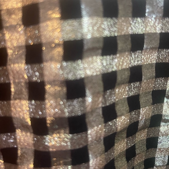 I. Crew factory size L gold checked party blouse - Picture 4 of 4